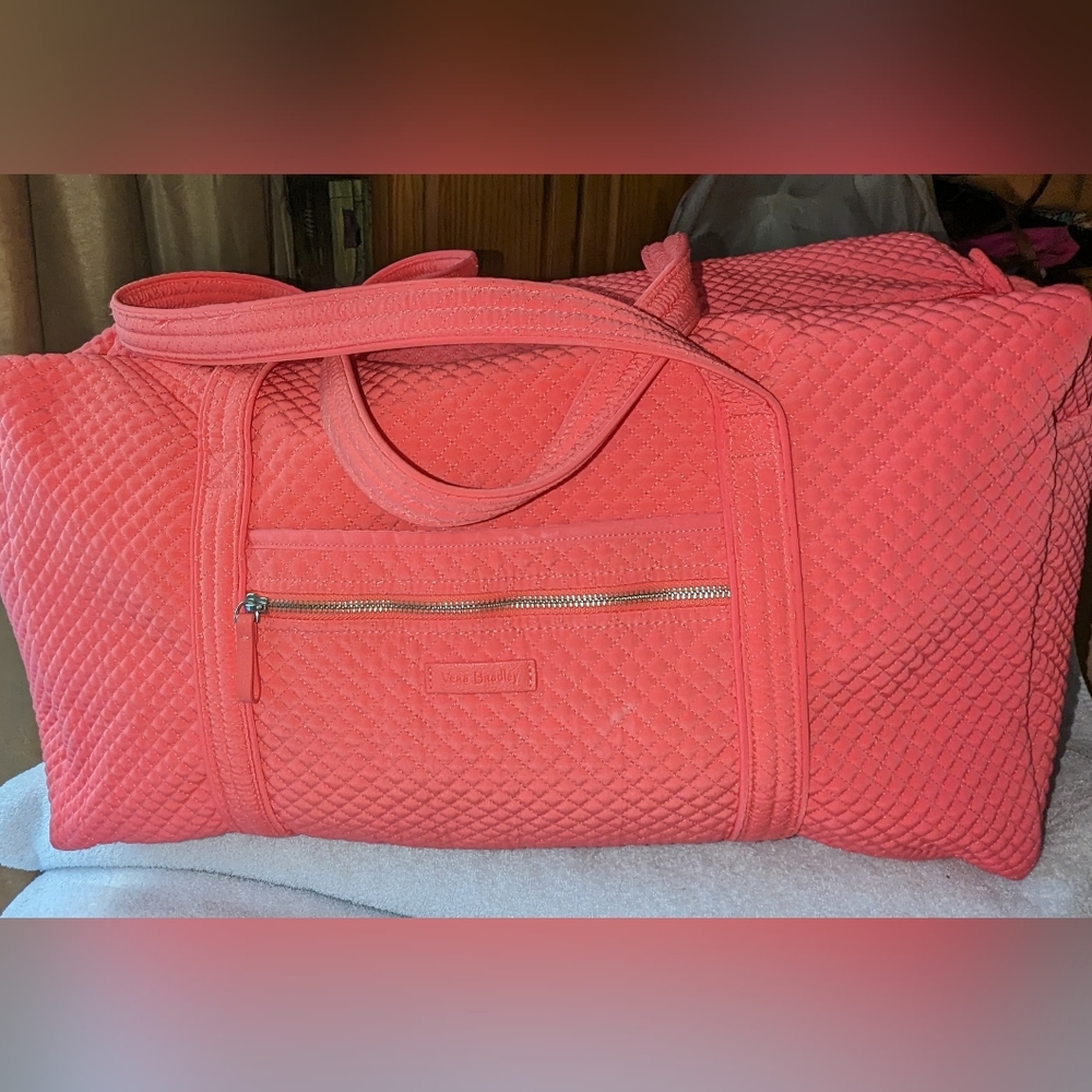 Vera Bradley Quilted Coral Travel Duffel Bag